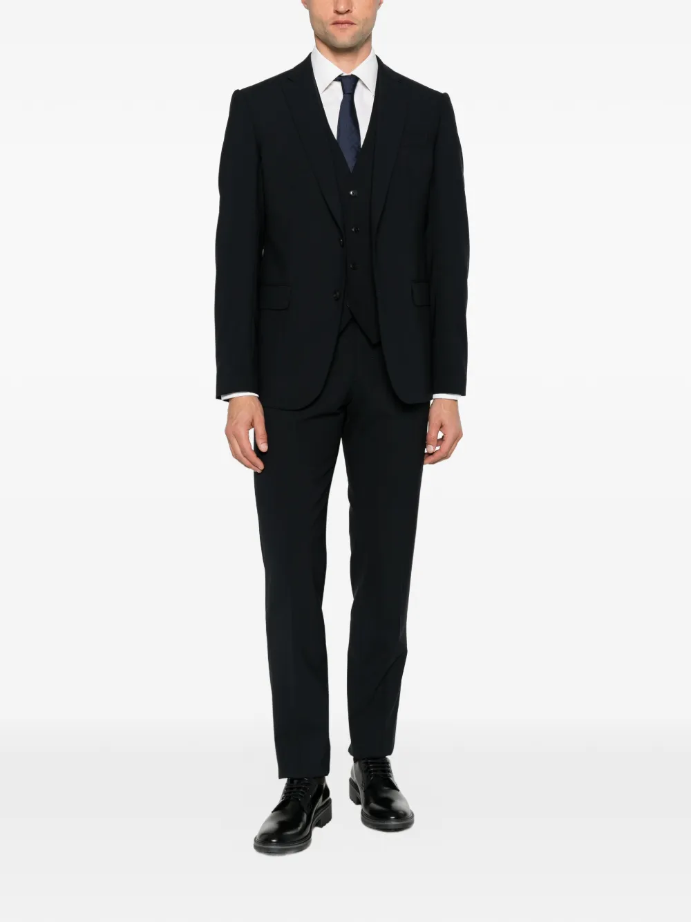 Emporio Armani Driedelig pak met enkele rij knopen Zwart