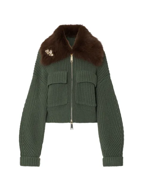 LIU JO wool bomber jacket with teddy collar