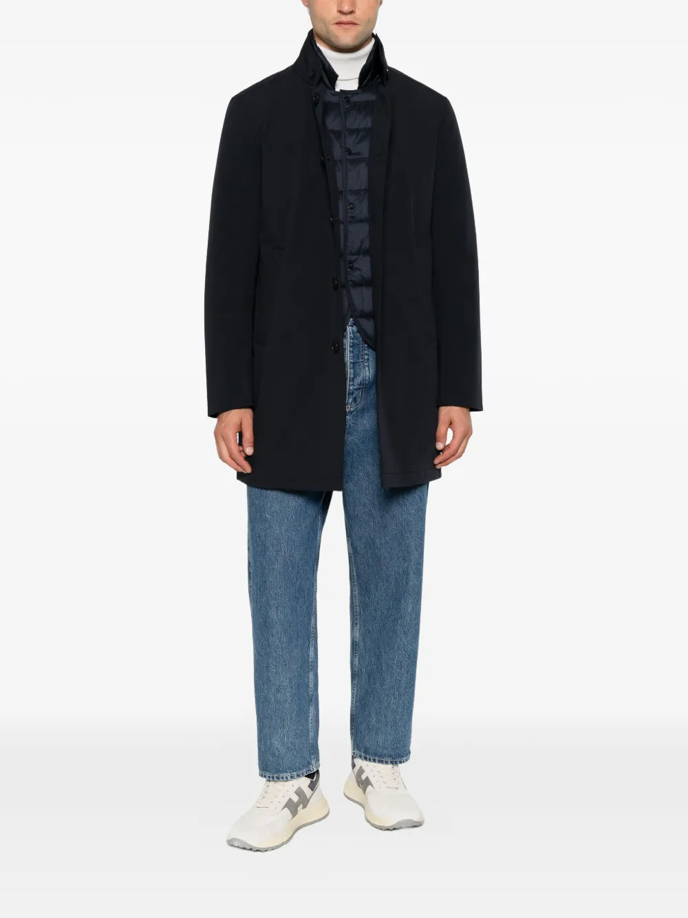 Duno Palladium High-neck Coat In Blue