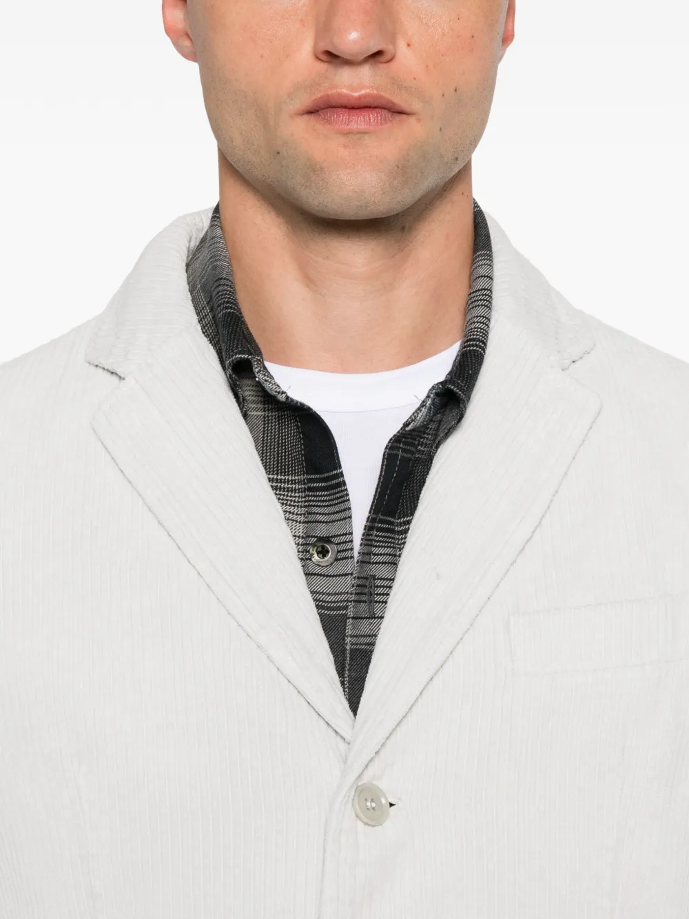 ASPESI Ribfluwelen blazer met enkele rij knopen Grijs
