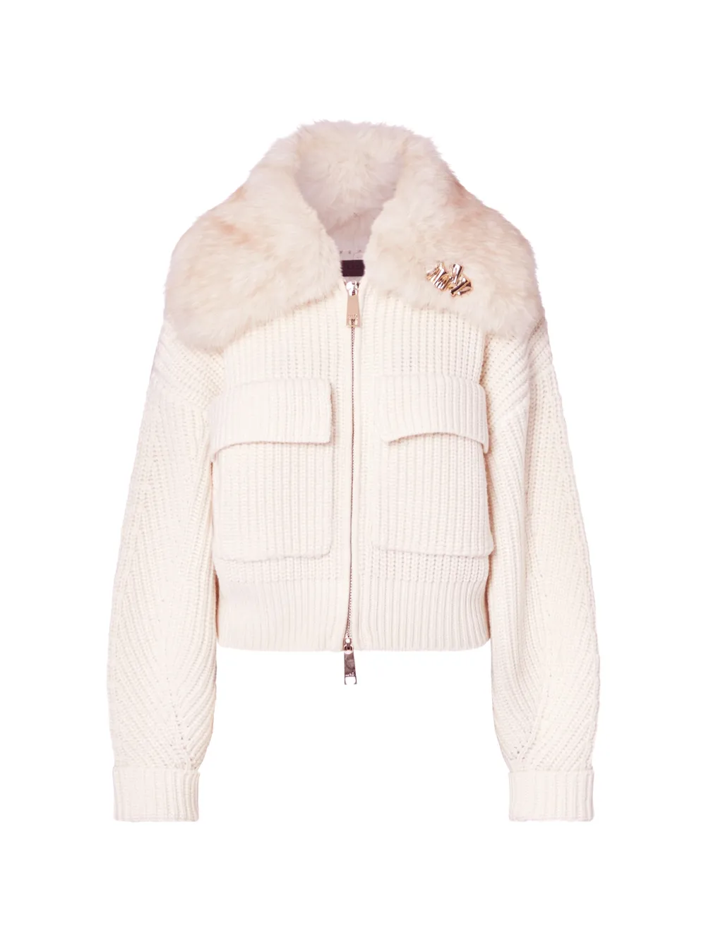 LIU JO wool bomber jacket with teddy collar