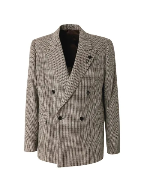 Lardini blazer croisé à motif pied-de-poule