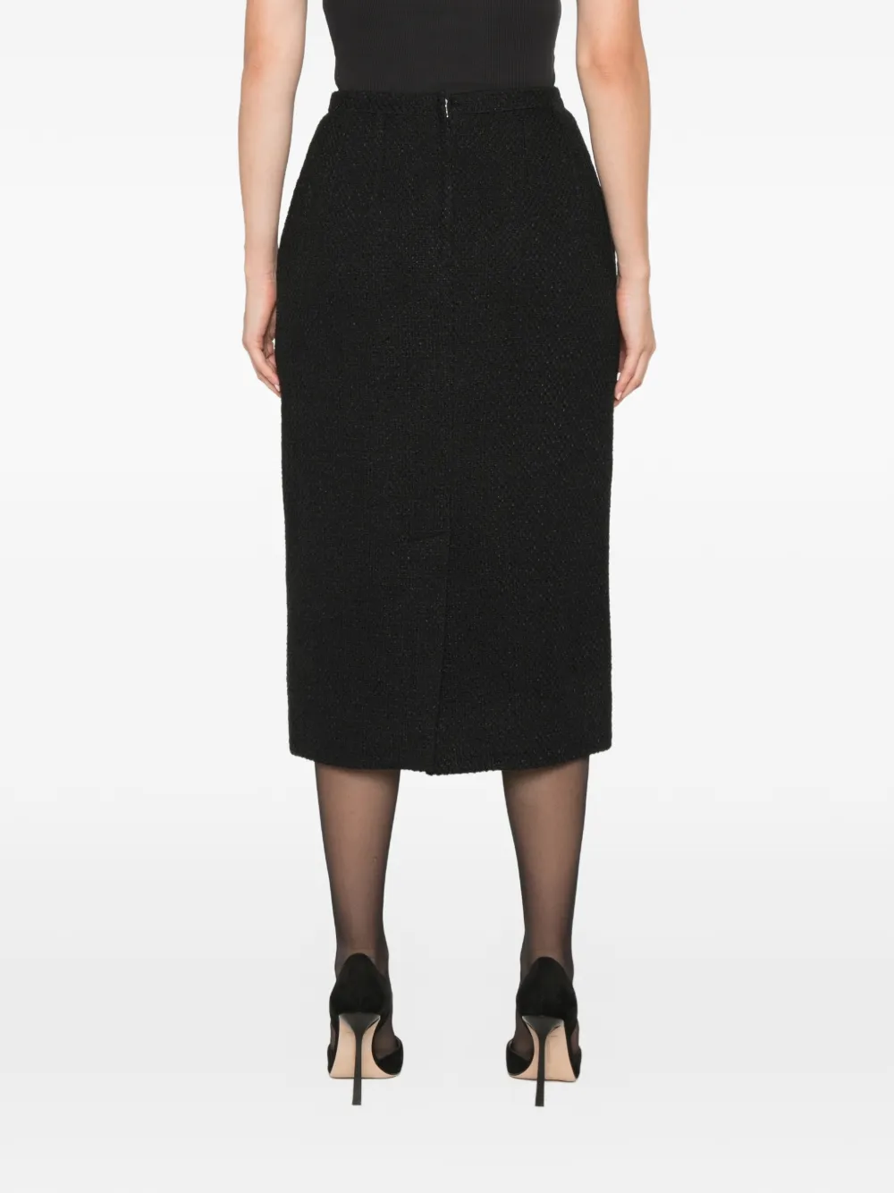 Dolce & Gabbana Bouclé gebreide kokerrok Zwart