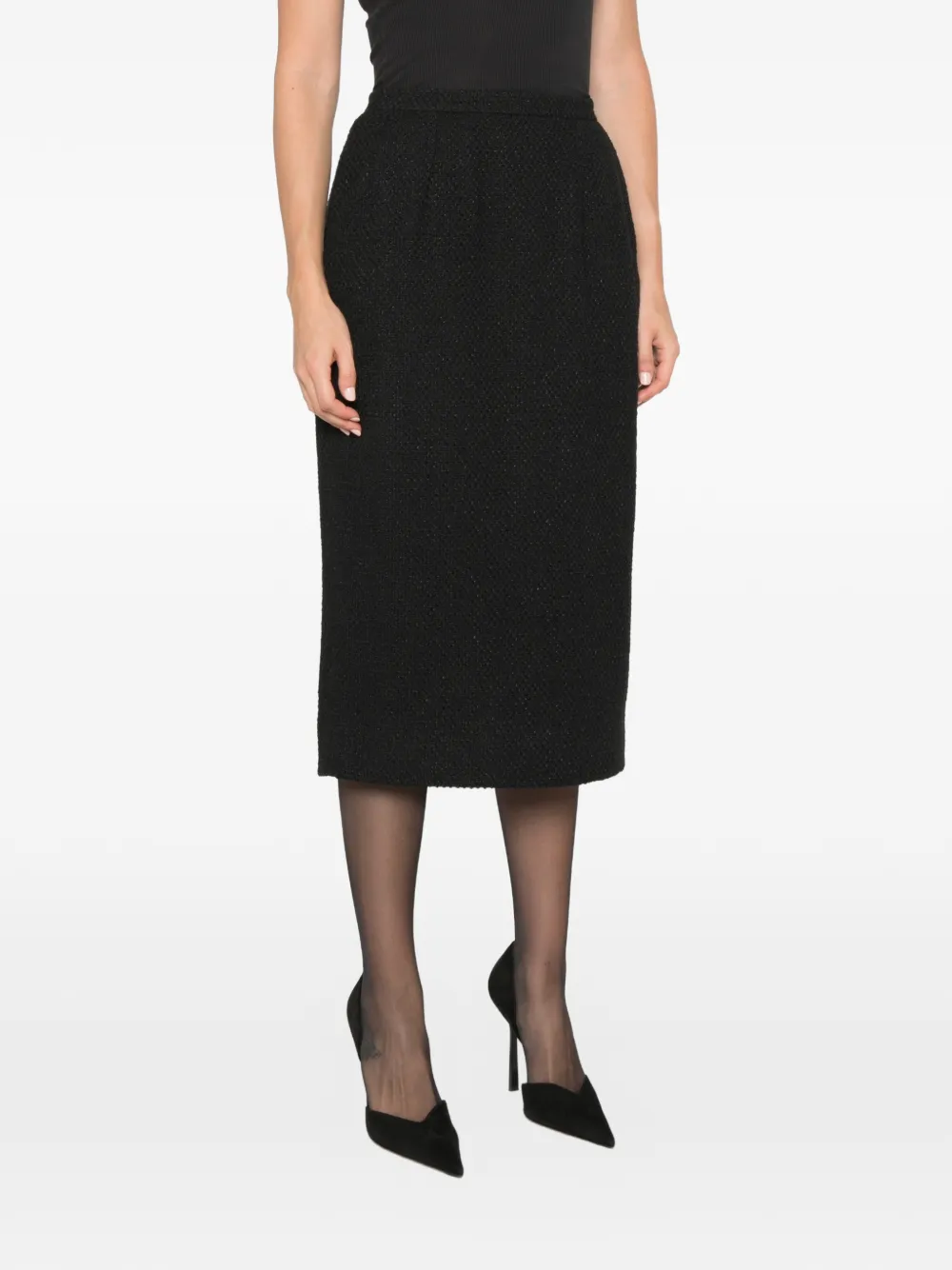Dolce & Gabbana Bouclé gebreide kokerrok Zwart