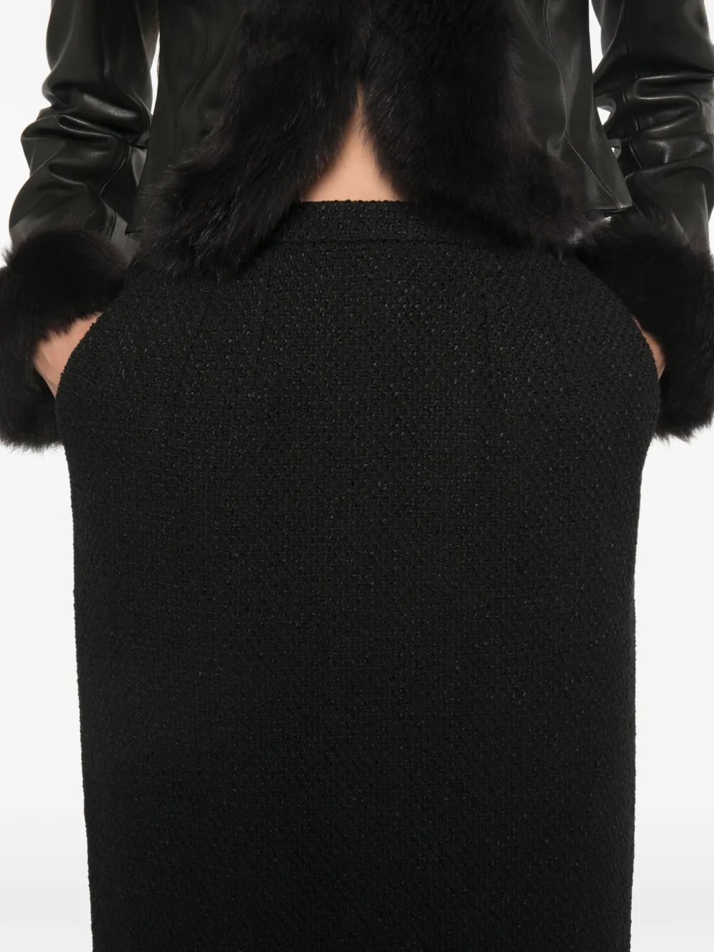 Dolce & Gabbana Bouclé gebreide kokerrok Zwart