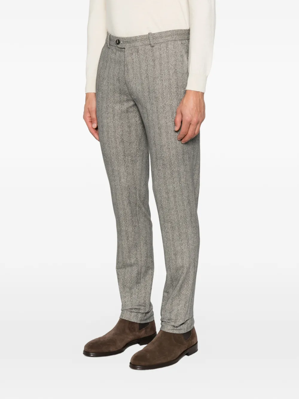 Circolo 1901 Broek met visgraatpatroon Grijs