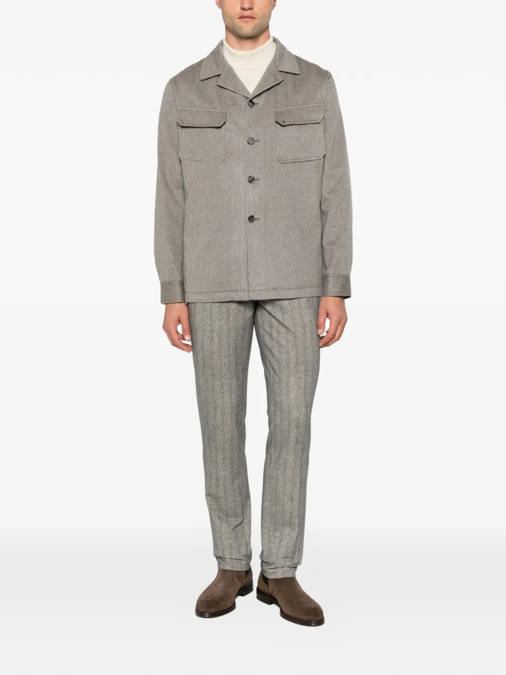 Circolo 1901 Broek met visgraatpatroon Grijs
