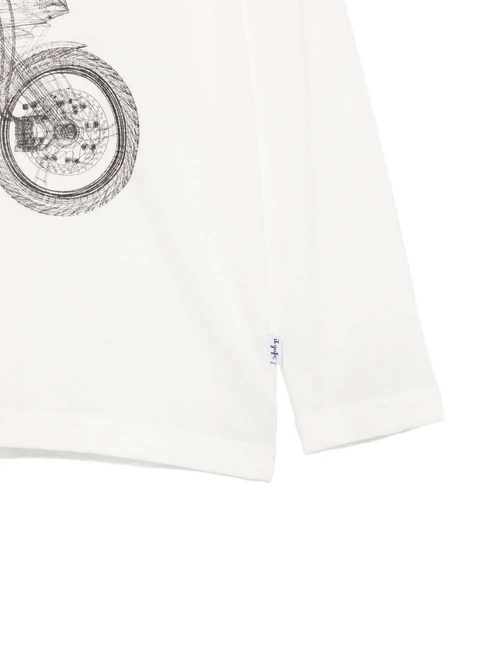 Il Gufo motorcycle-print long-sleeve T-shirt Wit