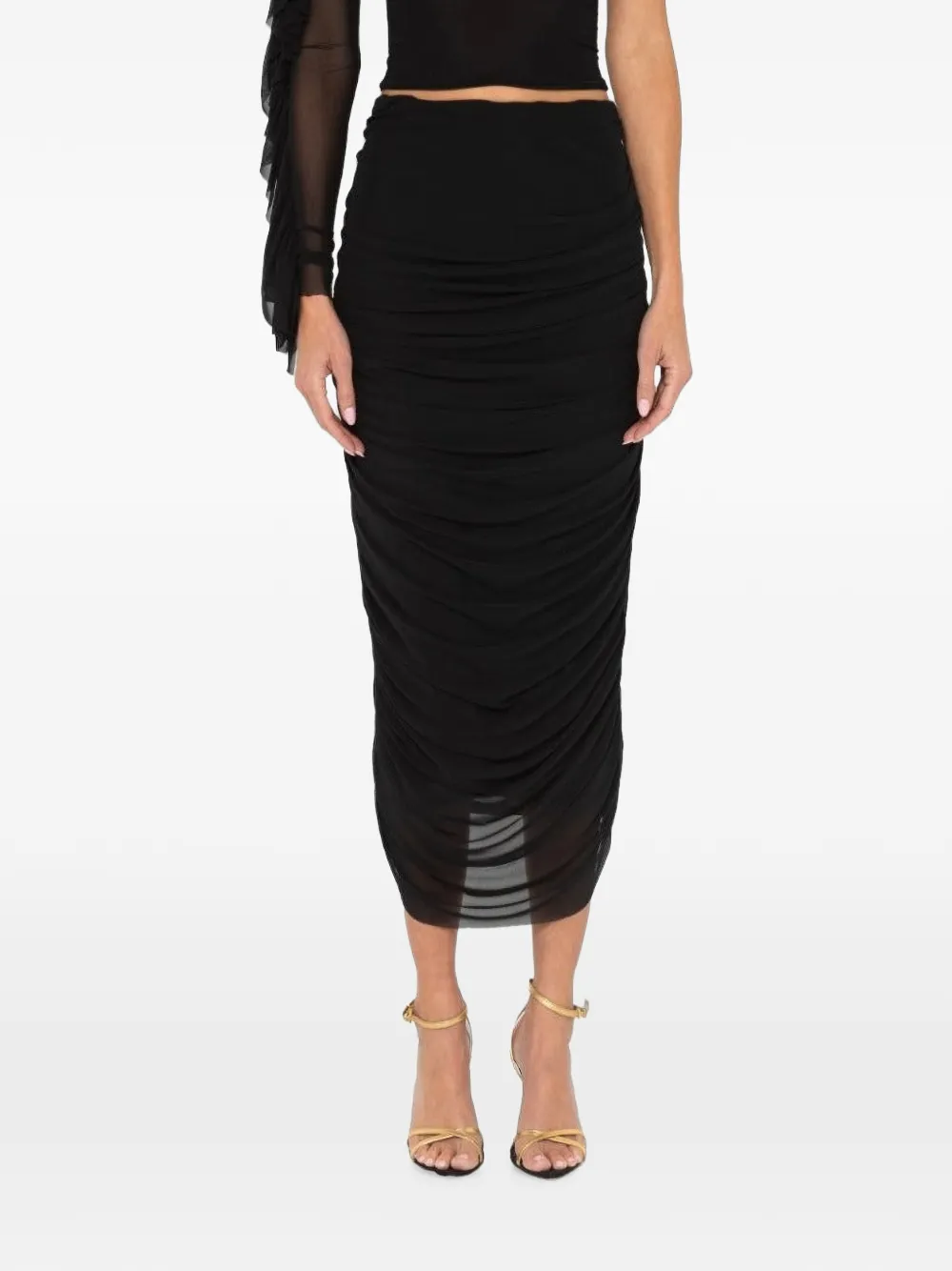 JBQ Donna ruched midi skirt