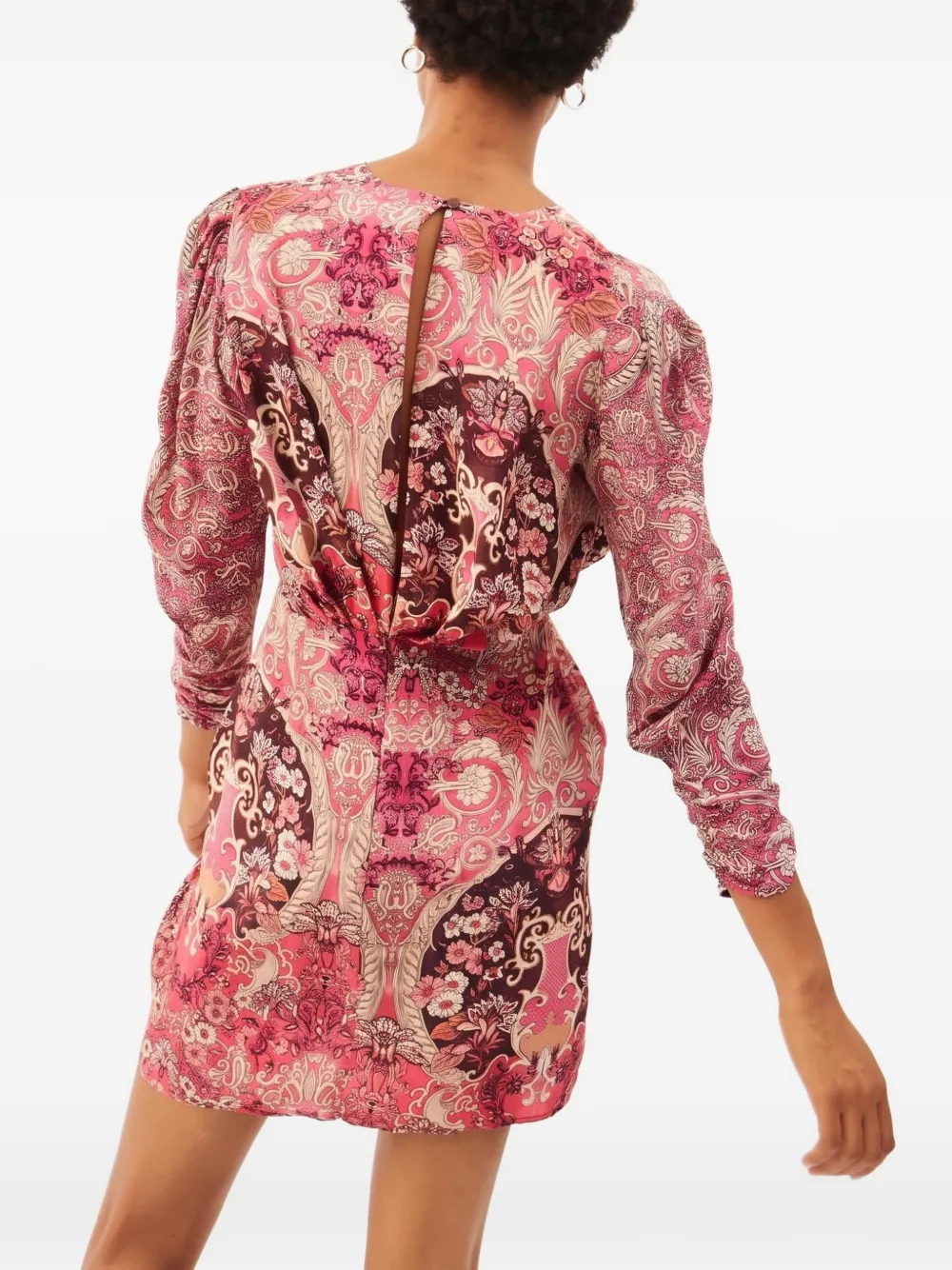 Maria Cher Besalu Rosario printed silk mini dress Roze