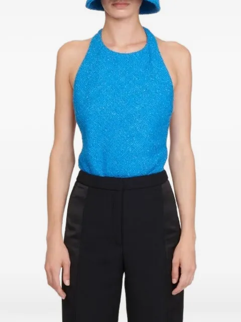 Maison Rabih Kayrouz tweed mesh-panel bodysuit