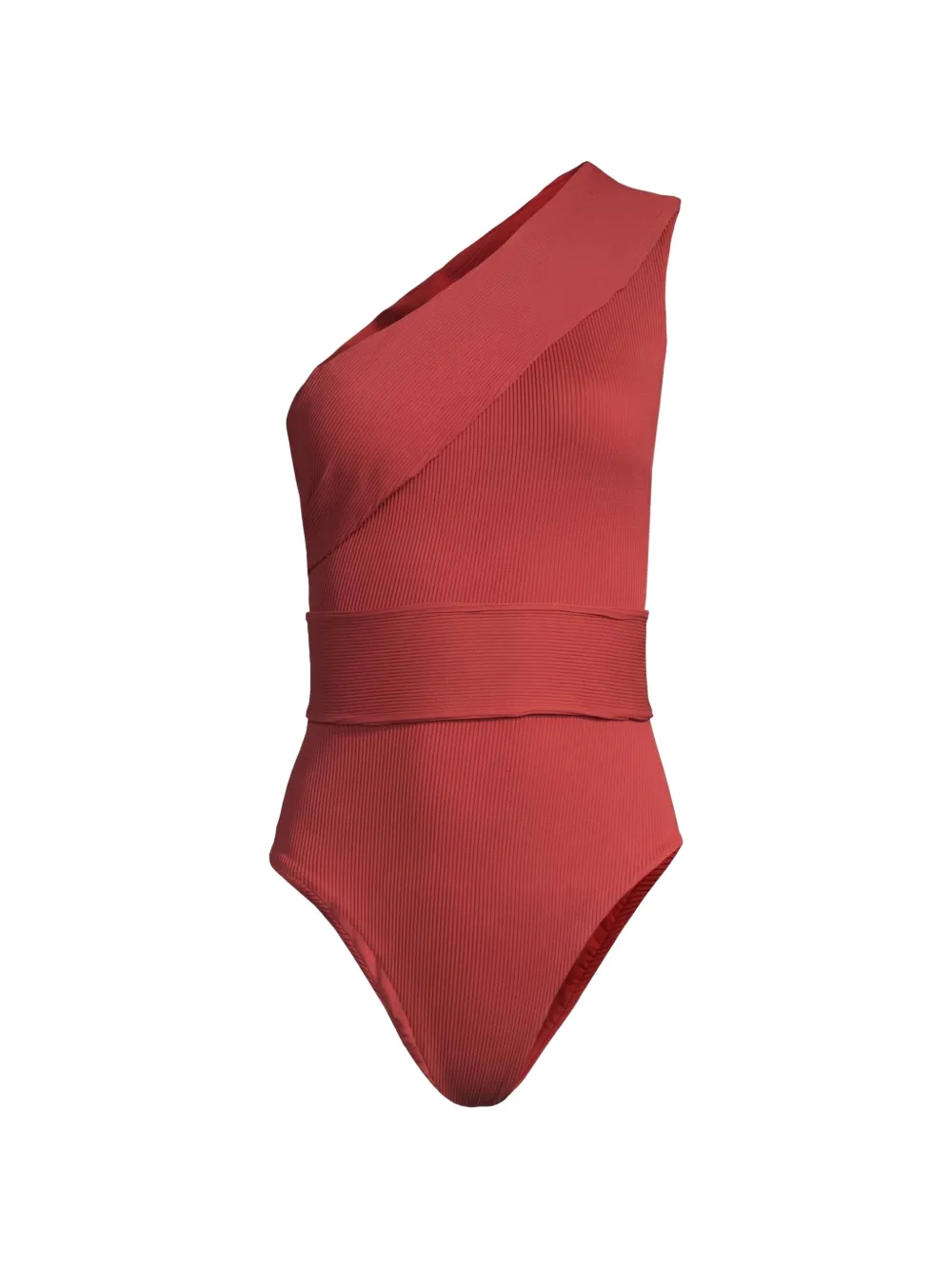 Haight Maria ribbed one-shoulder swimsuit - Rosso