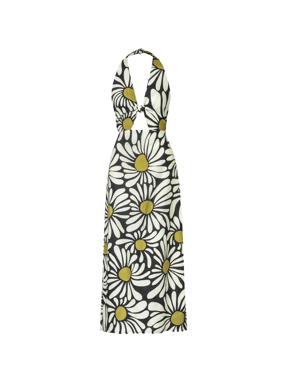 Cala de la Cruz Eli maxi-jurk met bloemen-print Wit