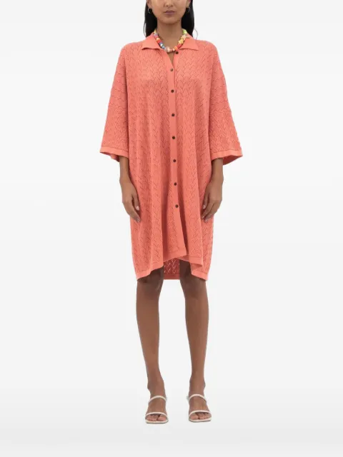 Mr. Mittens lace-knit shirt mini dress