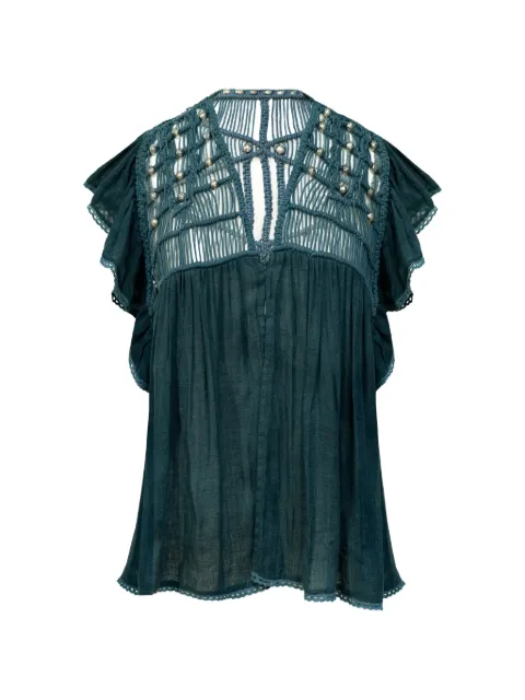 Mes Demoiselles Mus macramé ruffled blouse