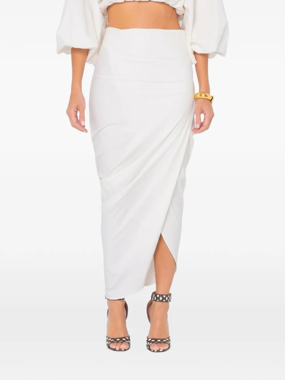 JBQ Noor high-rise asymmetric skirt - Weiß