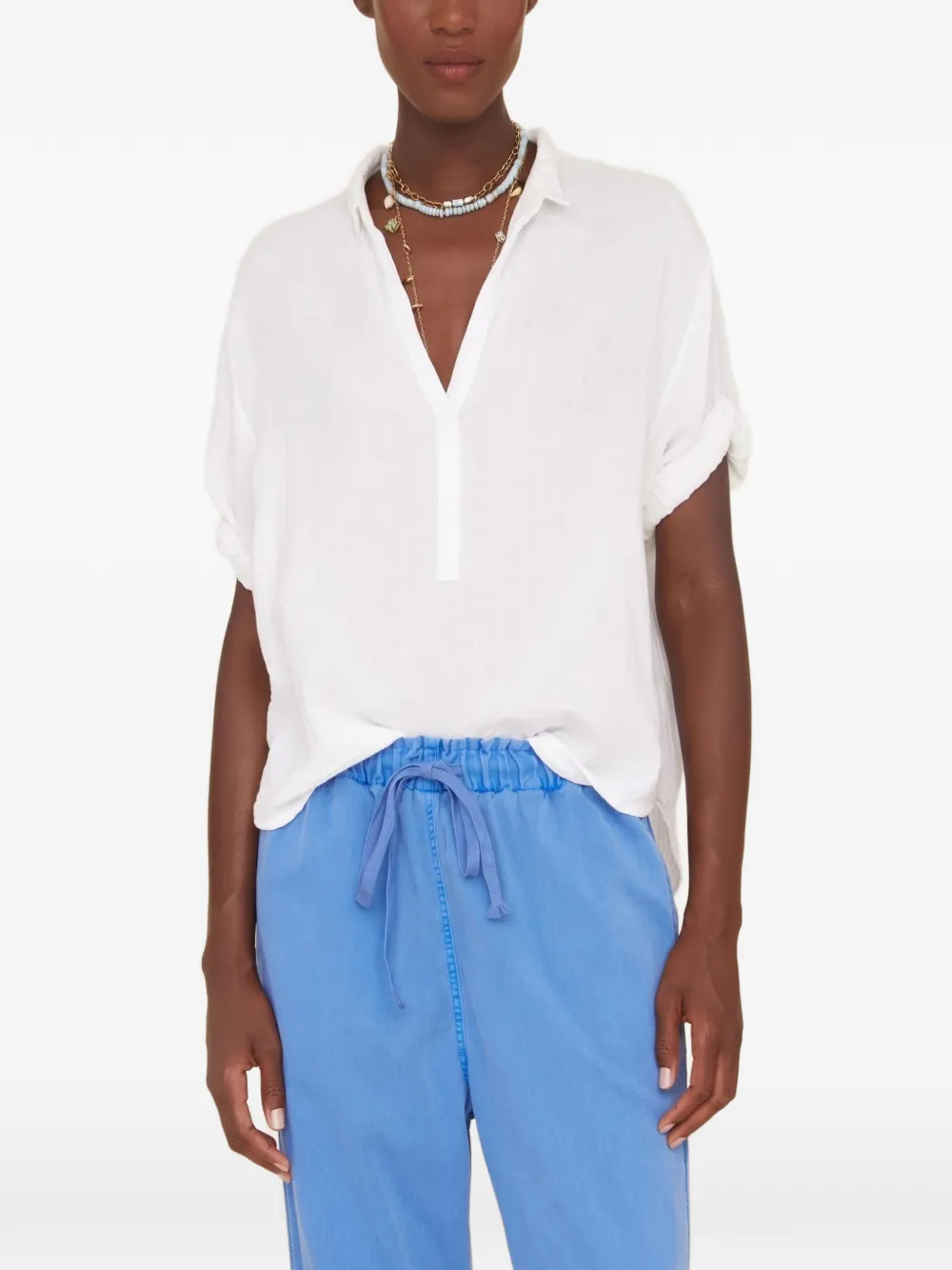 Xirena Cruz blouse met katoenen gaas Wit