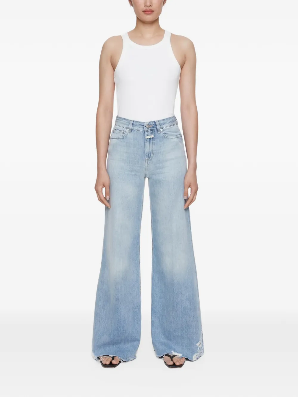 Closed Glow-Up cotton wide-leg jeans Blauw