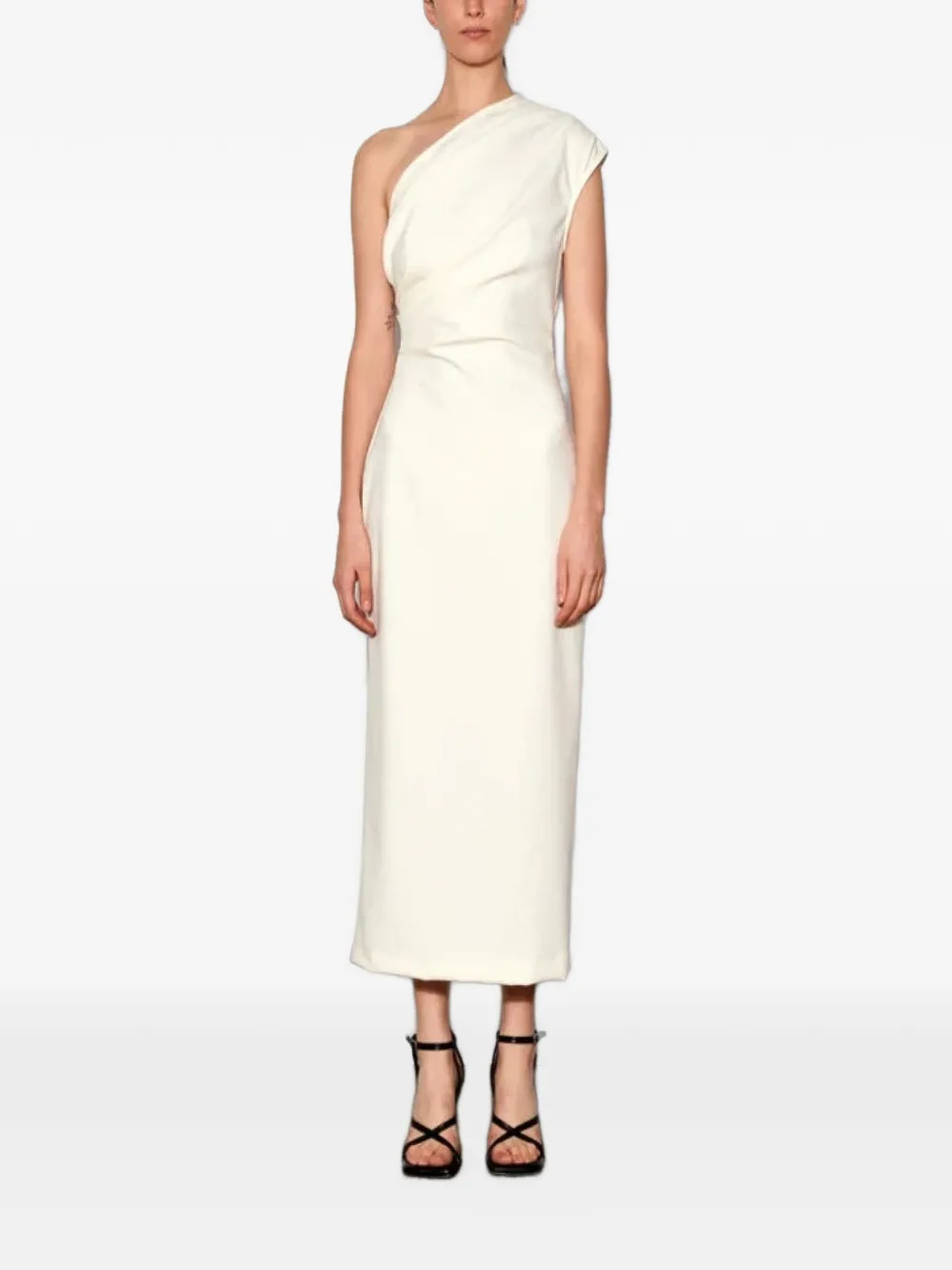 Wynn Hamlyn Ruby one-shoulder midi dress