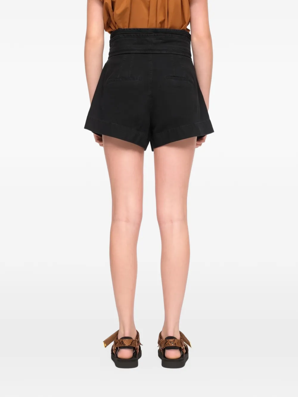 Sea Suri belted canvas shorts Zwart