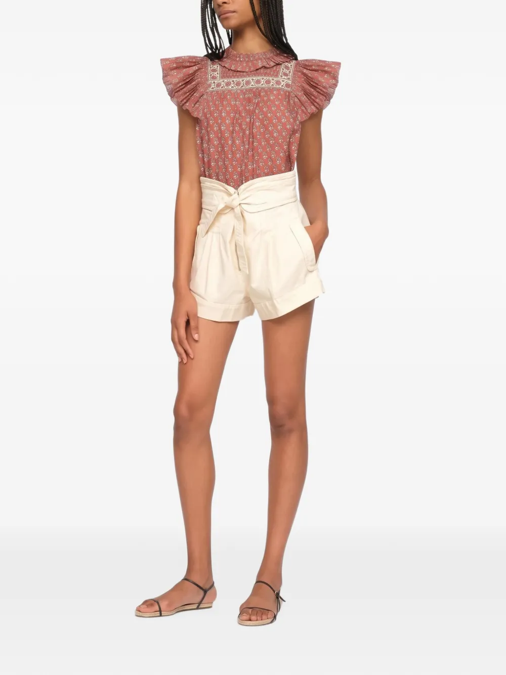 Sea Suri belted canvas shorts Zwart