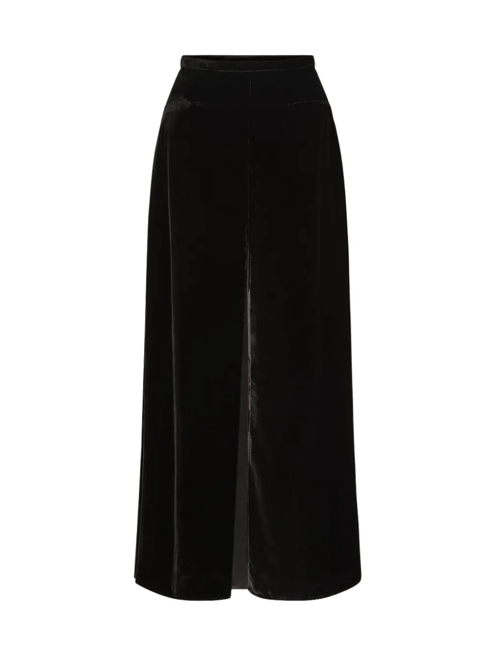 Le Kasha Castelo Front-slit Midi Skirt in Black, view 2