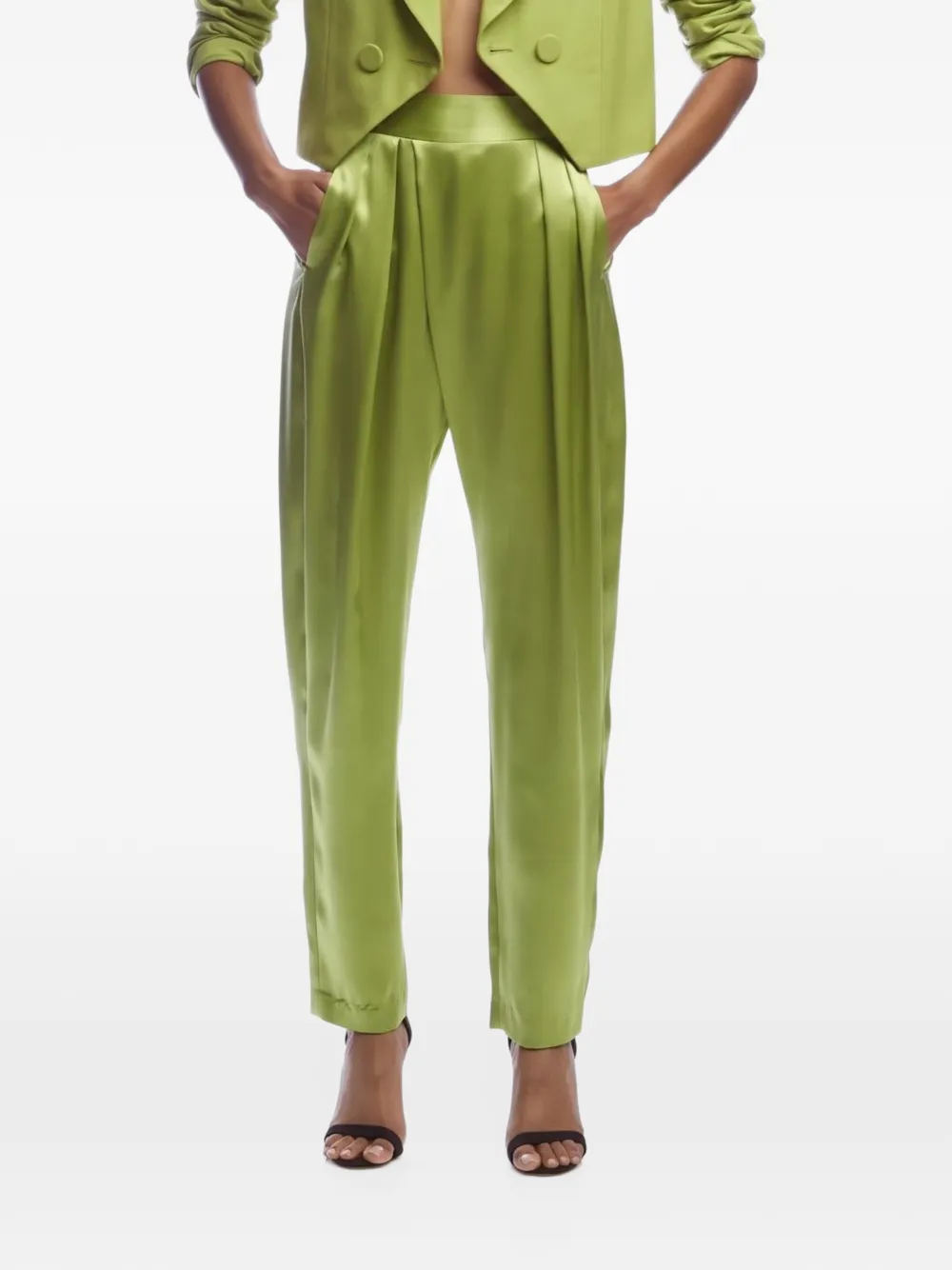 The Sei draped pleated trousers Groen