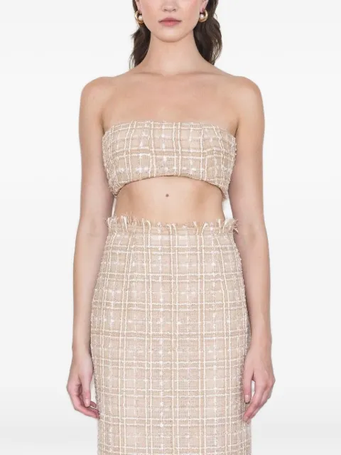 Taylor Fleur strapless tweed top