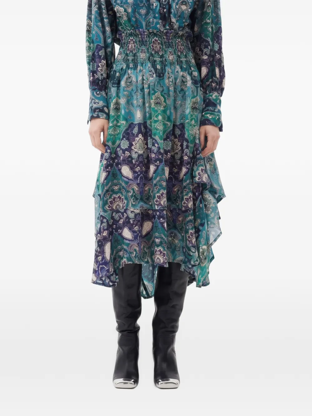 Maria Cher Lugo Amapola silk asymmetric skirt - Blu