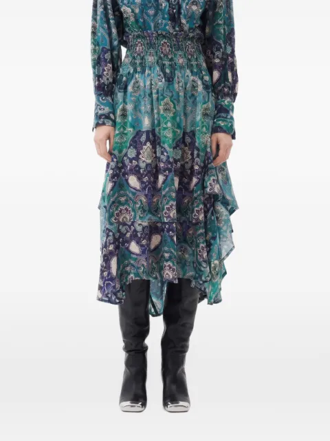 Maria Cher Lugo Amapola silk asymmetric skirt