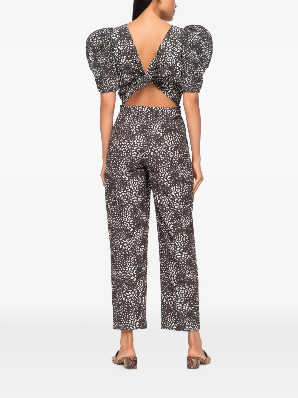 Sea Calla jumpsuit met cheetah-print Grijs