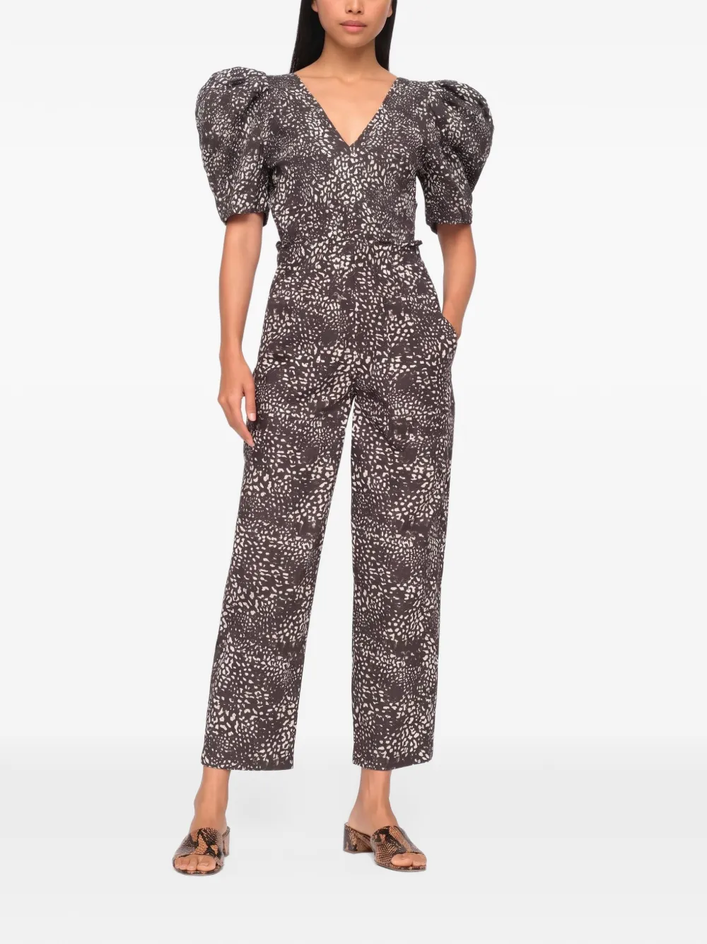Sea Calla jumpsuit met cheetah-print Grijs