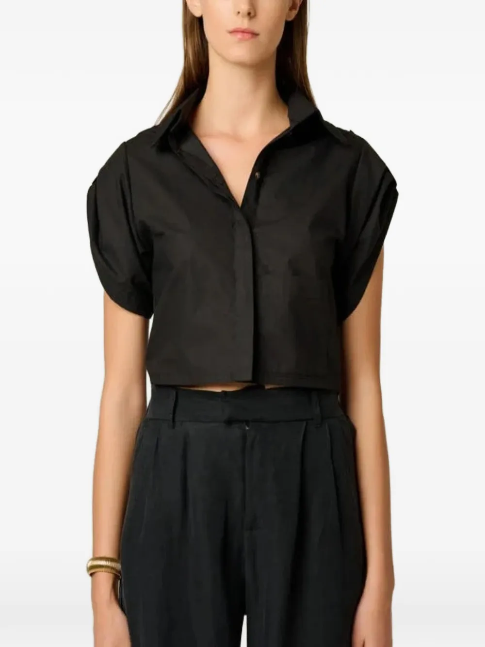 HEVRON Leonora epaulette cotton top