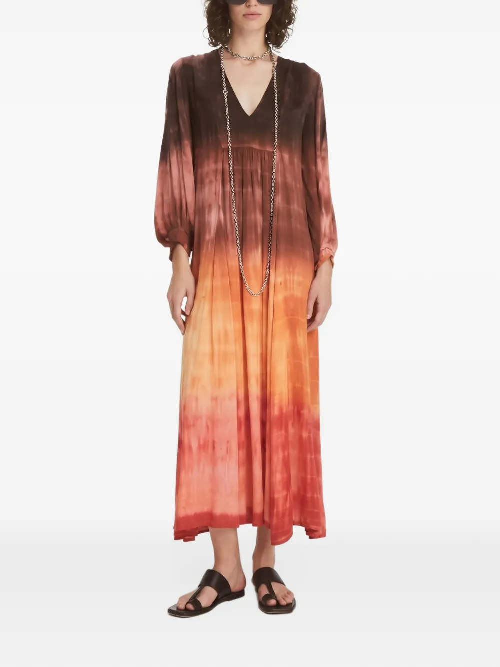 Maria Cher Tortuguitas Vesta tie-dye maxi dress - Marrone