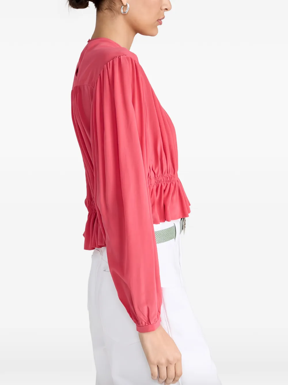 ISABEL MARANT Nelino blouse met smokwerk Roze