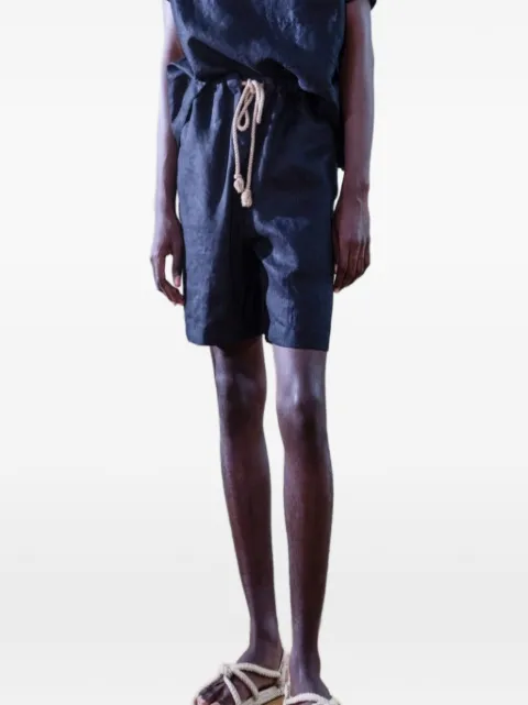 thesalting drawstring-waist linen shorts