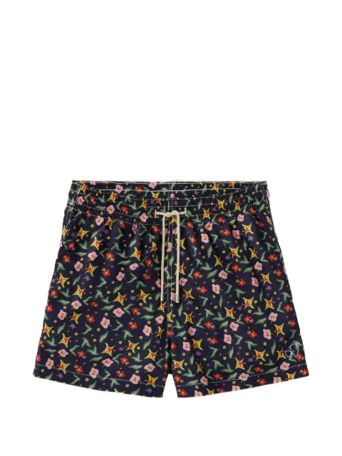 Arrels Barcelona Navy Gardens floral-print swim shorts