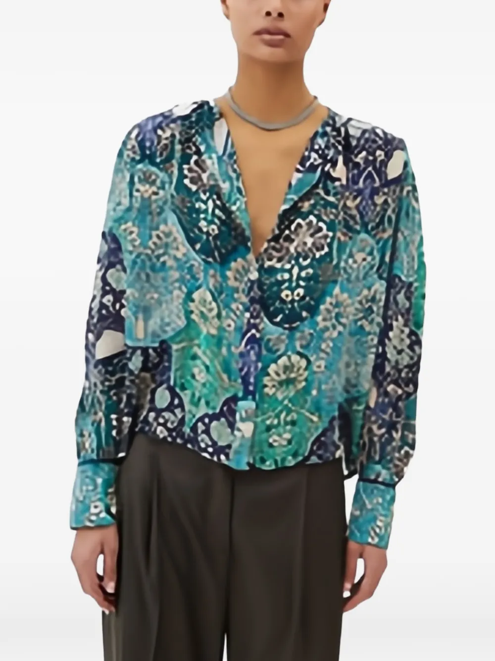 Maria Cher Lugo Mia Floral-print Shirt In Pink