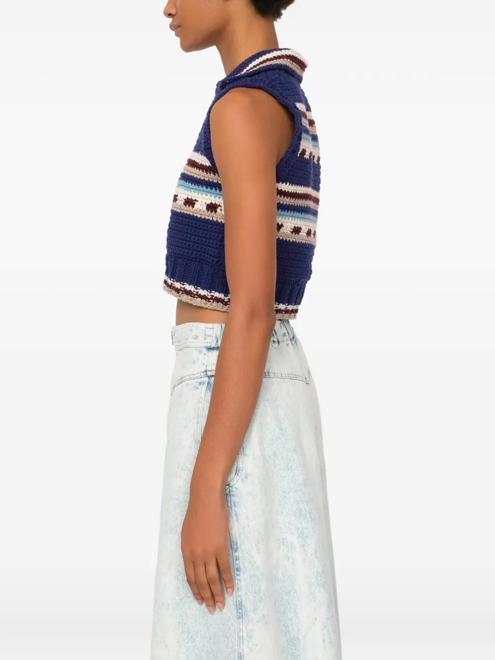 Sea Sutton gehaakte spencer Blauw