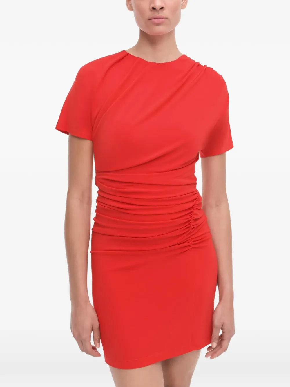 SIMKHAI Kiko ruched mini dress Rood