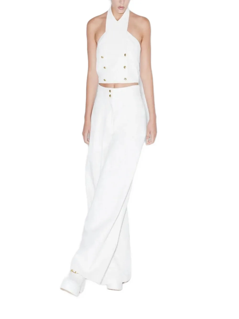Rosetta Getty double-breasted halter top Wit
