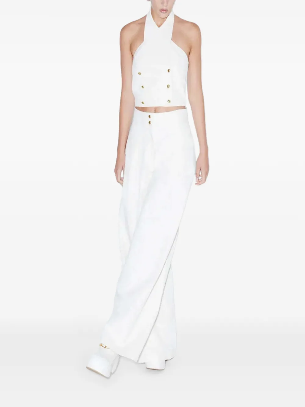 Rosetta Getty double-breasted halter top Wit