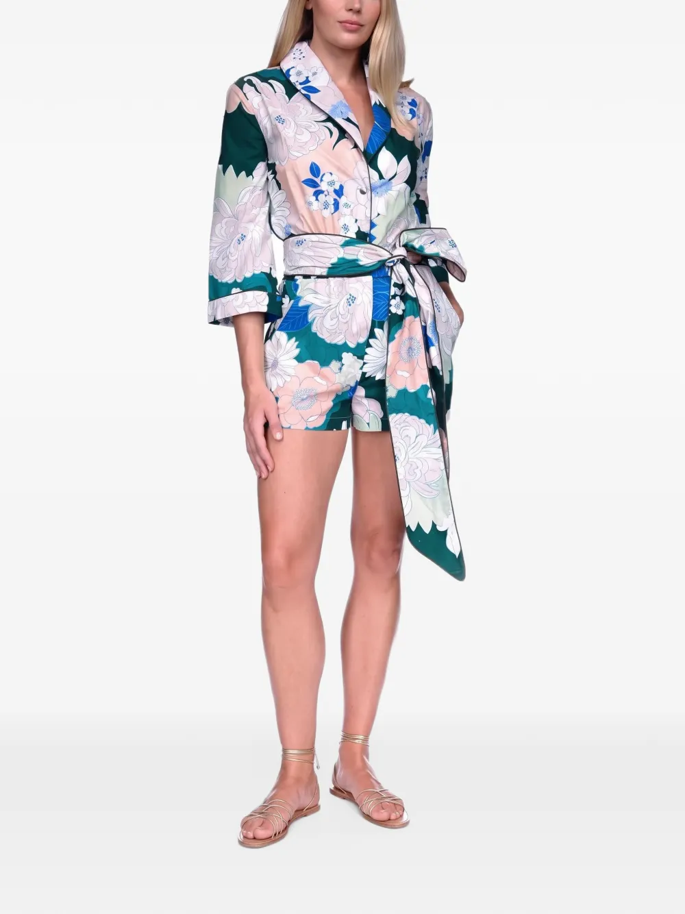 Cara Madison floral-print romper Groen