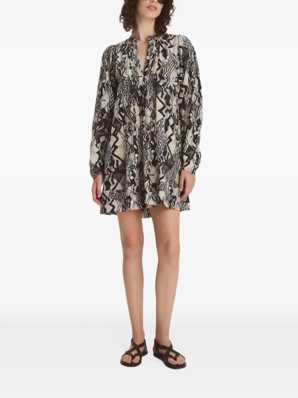 Maria Cher Quilaquina Lupe Minikleid mit abstraktem Print - Nude