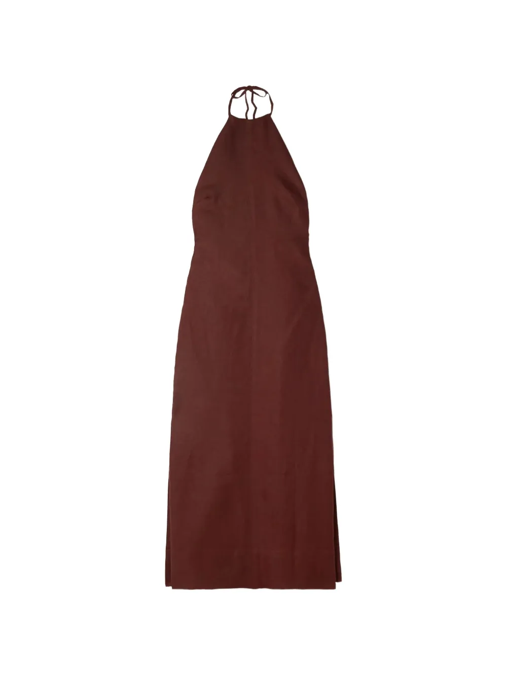 Haight Antonia Halterneck Midi Dress In Brown