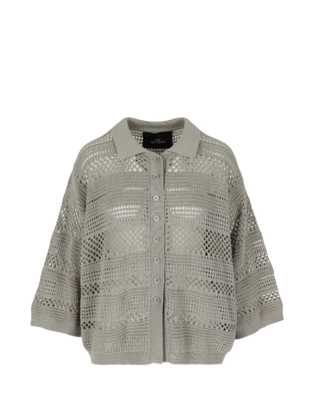 Mr Mittens Thilda Crochet-knit Cardigan In Grey