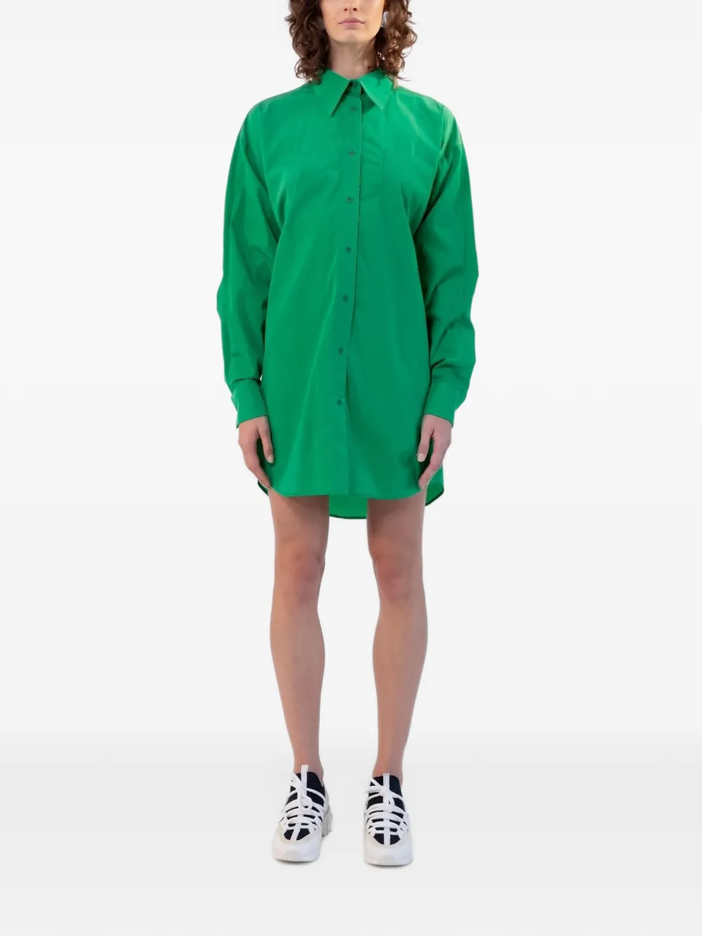 Maison Rabih Kayrouz cut-out mini shirt dress Groen