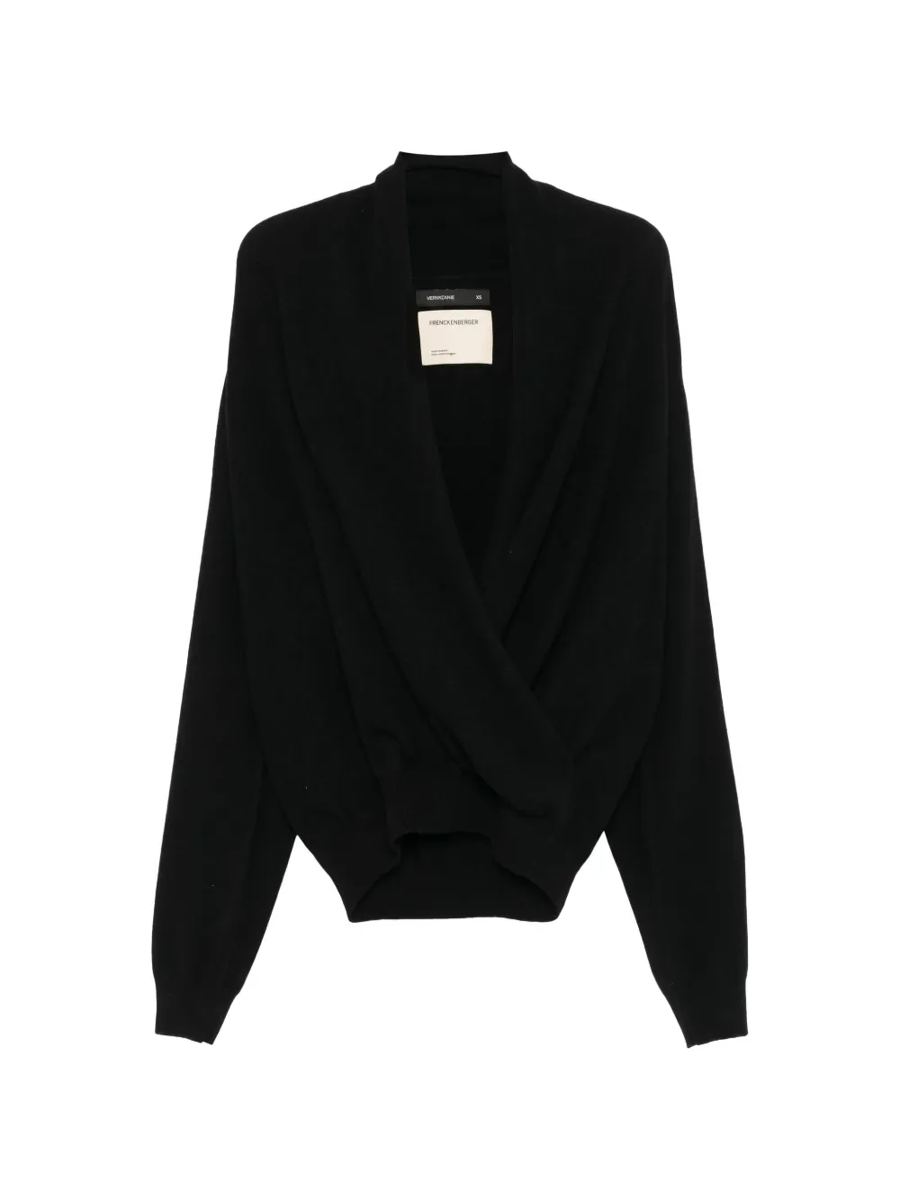 Frenckenberger wrap-design shawl-lapel sweater - Schwarz