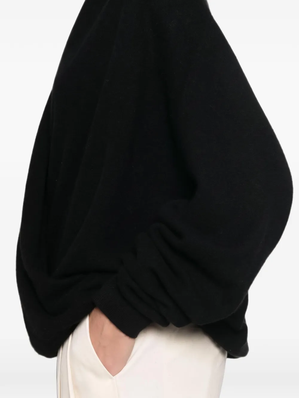 Frenckenberger wrap-design shawl-lapel sweater Zwart