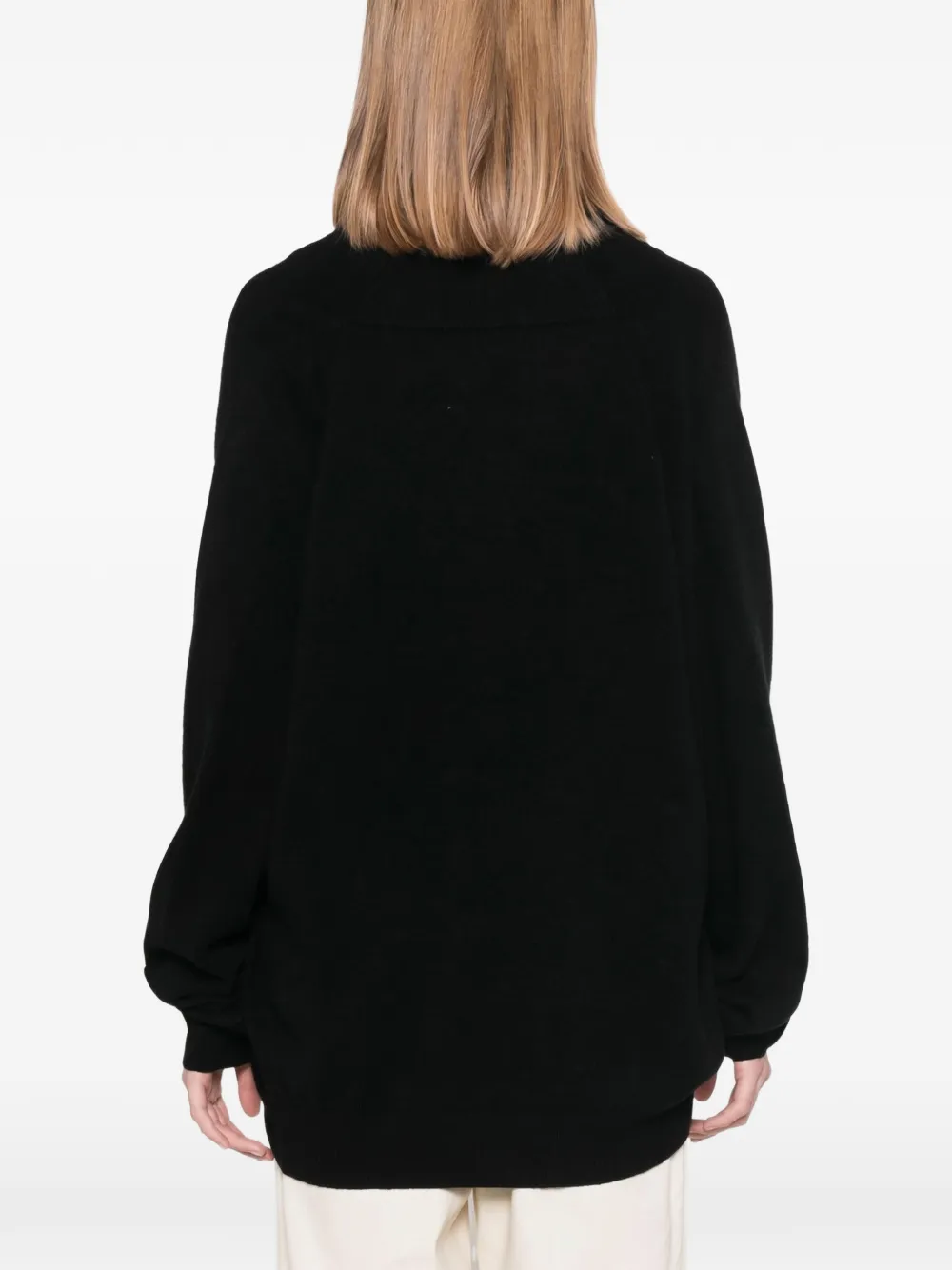 Frenckenberger wrap-design shawl-lapel sweater Zwart